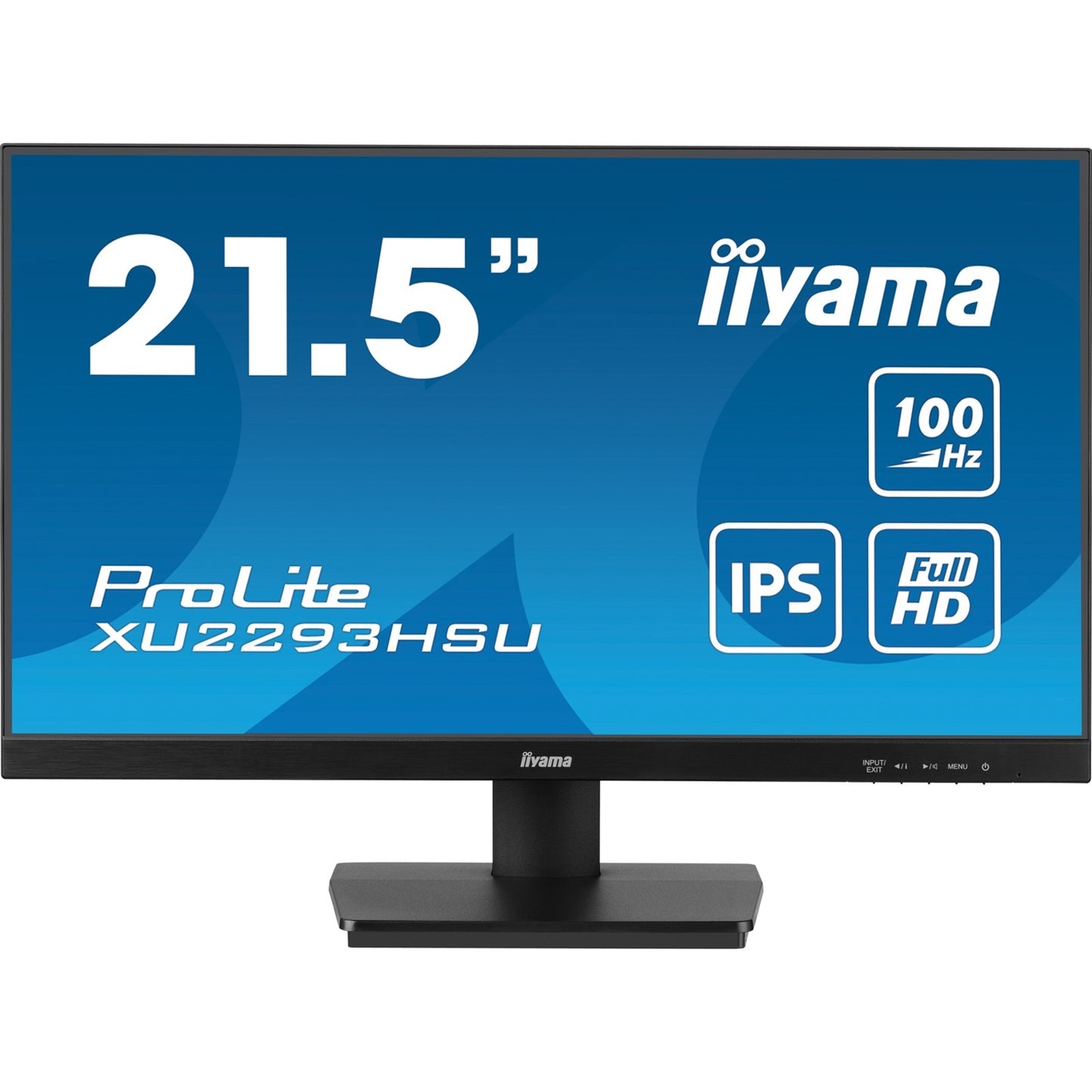 iiyama PROLITE XU2293HSU-B7 22 inch IPS Monitor, Full HD, 1ms, USB Hubx2, HDMI, DisplayPort, Freesync, 100Hz, Speakers, Black, ACR, Internal PSU, VESA, Monitor