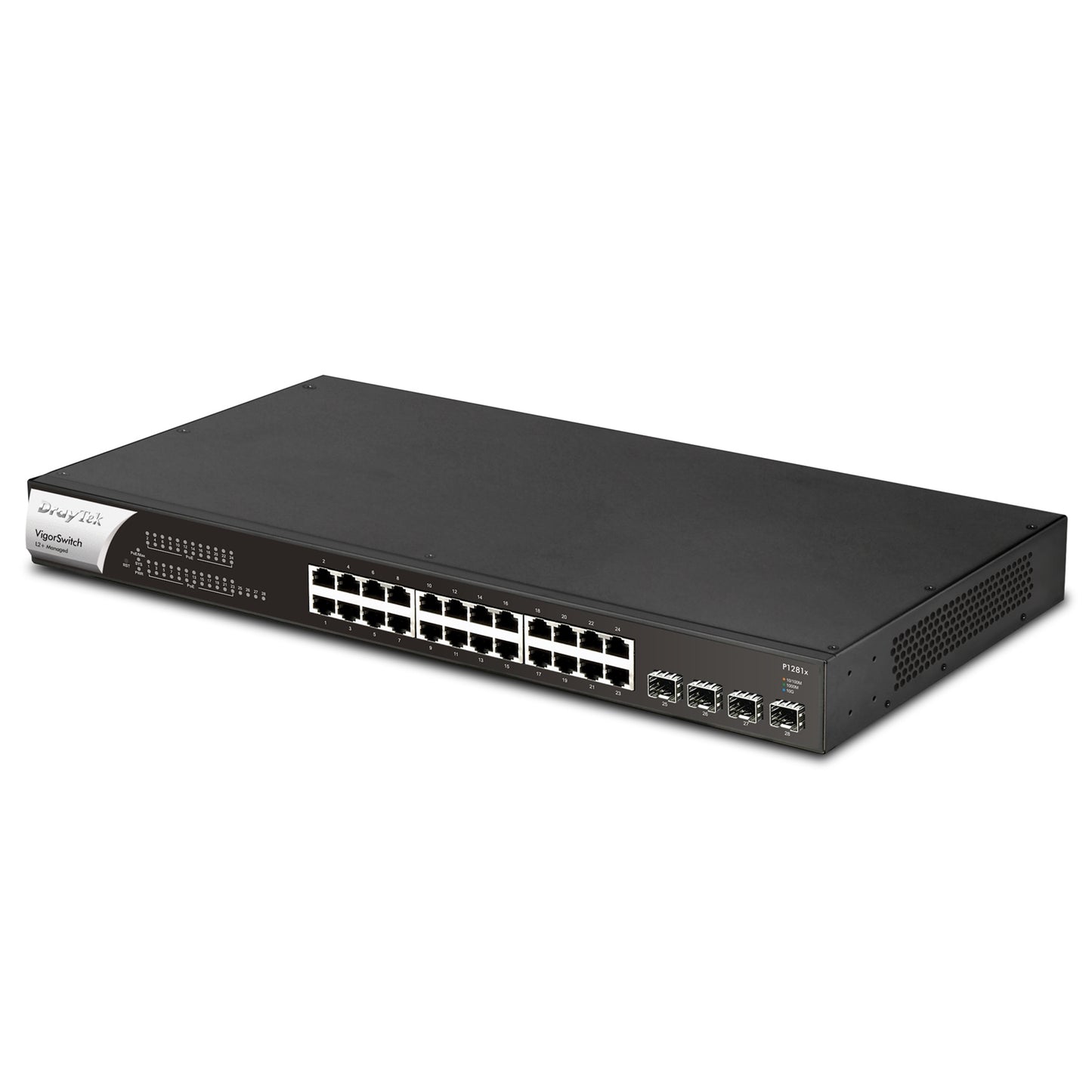 DrayTek VSP1281X-K VigorSwitch P1281x 24 Port Gigabit POE Smart Managed Switch with 4x 10GbE SFP Ports - PC Gear UK