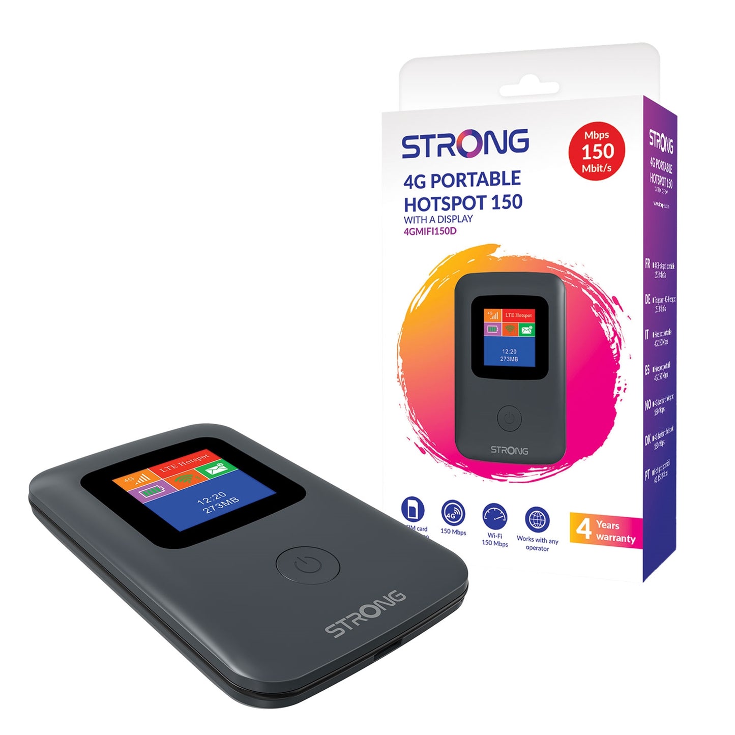 Strong 4GMIFI150D 4G CAT4 LTE Unlocked Mobile Mi-Fi Hotspot Portable Travel Router - PC Gear UK