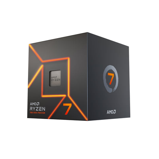 AMD Ryzen 7 7700 with Radeon Graphics, 8 Core Processor, 16 Threads, 3.8GHz up to 5.3GHz Boost, 40MB Cache, 65W, Wraith Prism LED Cooler, Radeon Graphics - PC Gear UK