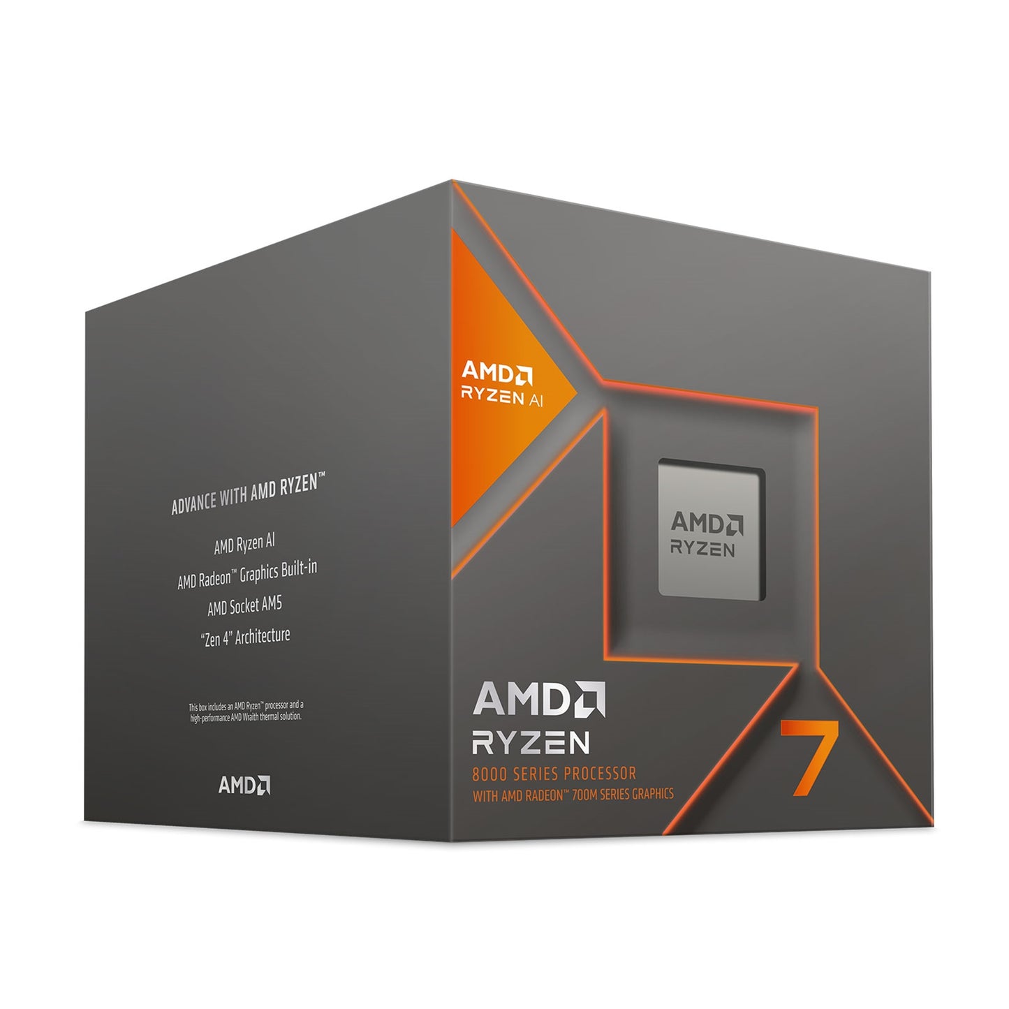 AMD Ryzen 7 8700G 4.2GHz 8 Core AM5 Processor, 16 Threads, 4.2 up to 5.1GHz Boost, 24MB Cache, 65W,  with Wraith Spire Cooler, Radeon Graphics - PC Gear UK