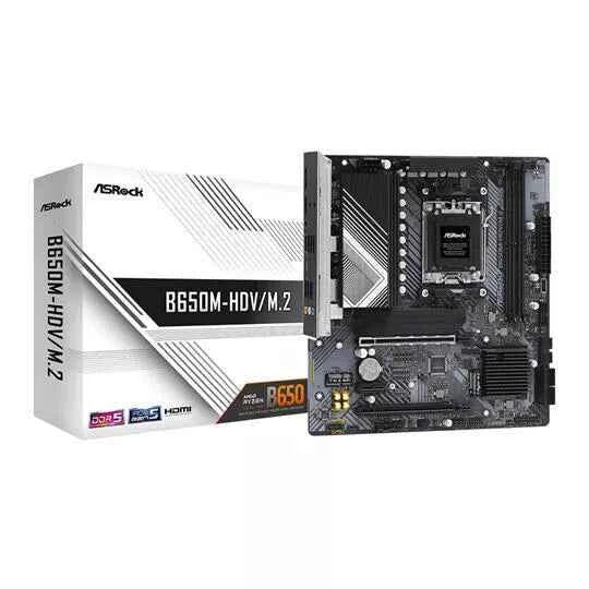 Asrock B650M-HDV/M.2, AMD B650, AM5, Micro ATX, 2 DDR5, HDMI, DP, 2.5G LAN, PCIe4, 2x M.2