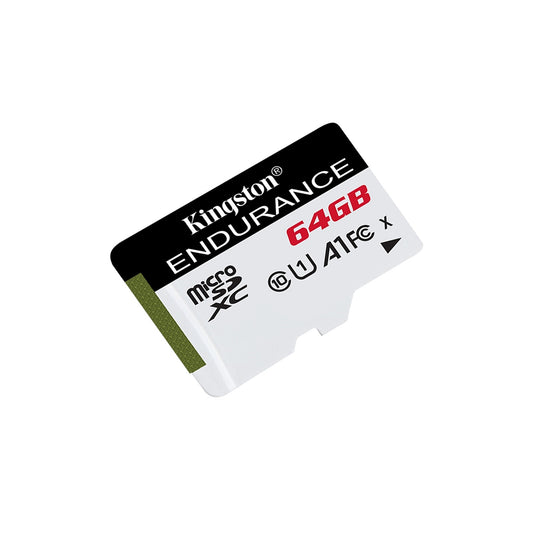 Kingston SDCE/64GB High Endurance micro SD Flash Memory Card, 64GB, Class 10, A1, UHS-I U1, Retail Packed - PC Gear UK