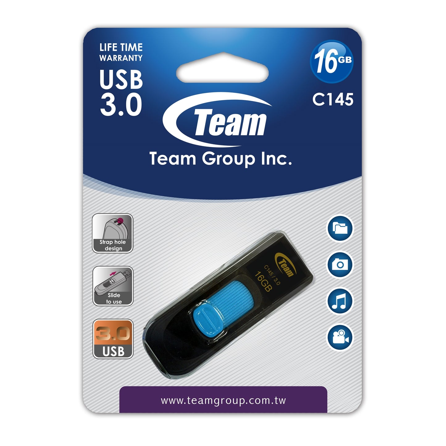 Team 16GB USB 3.0 Blue USB Flash Drive - PC Gear UK