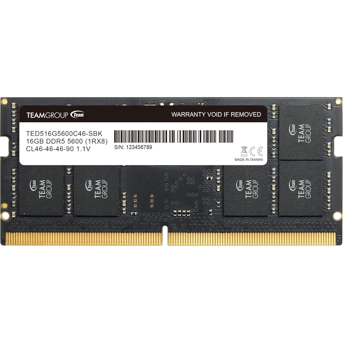 Team Elite TED516G5600C46A-S01 16GB (1 x 16GB) DDR5 5600MHz SODIMM System Memory - PC Gear UK