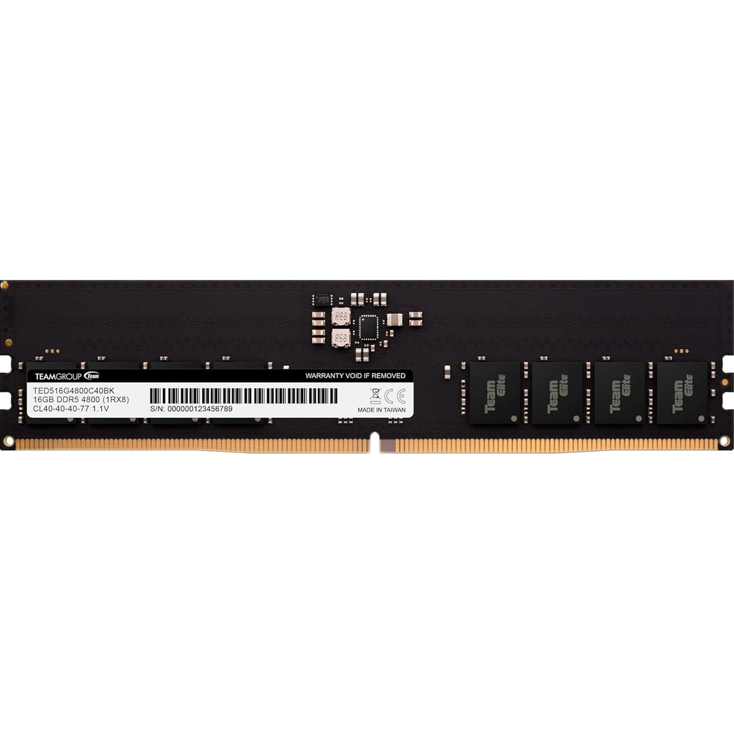 Team ELITE 16GB No Heatsink (1 x 16GB) DDR5 4800MHz DIMM System Memory, CL40 - PC Gear UK