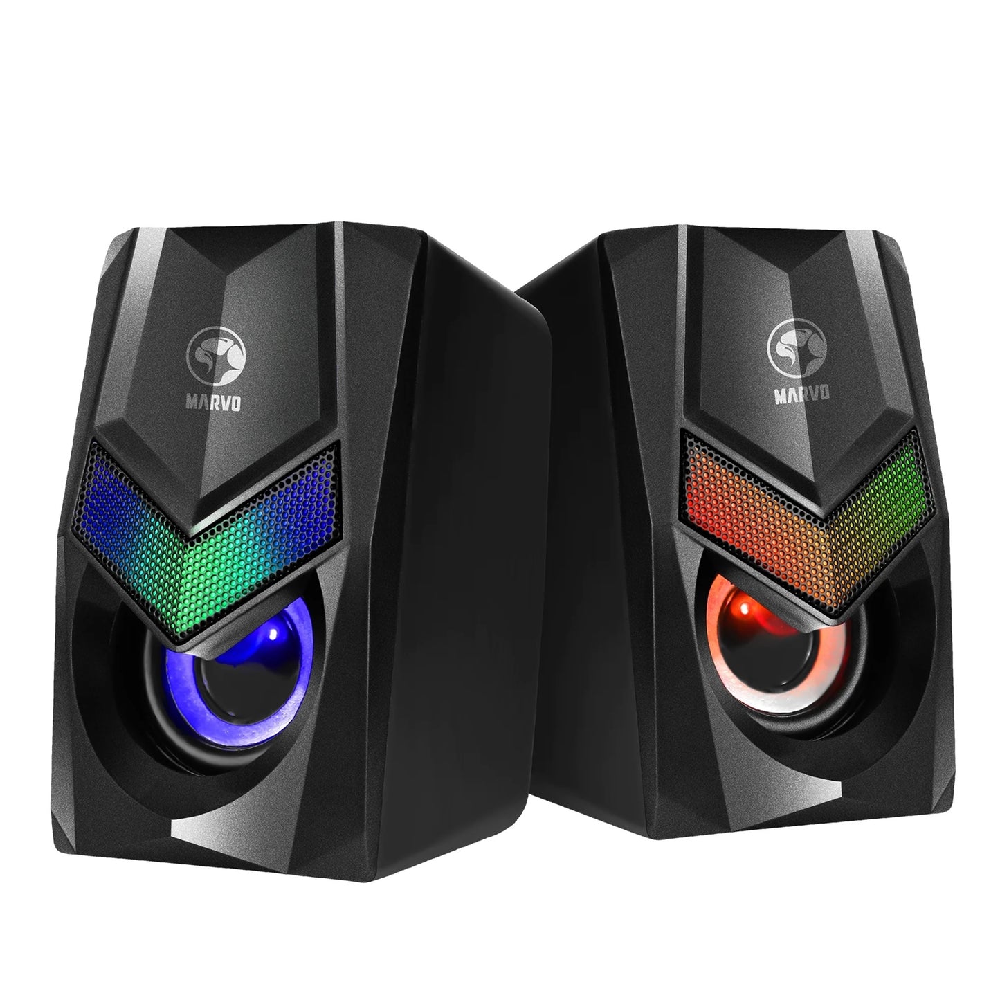 Marvo Scorpion SG-118 Havoc 10 USB Powered Stereo RGB 6W Gaming Speakers (Black) - PC Gear UK