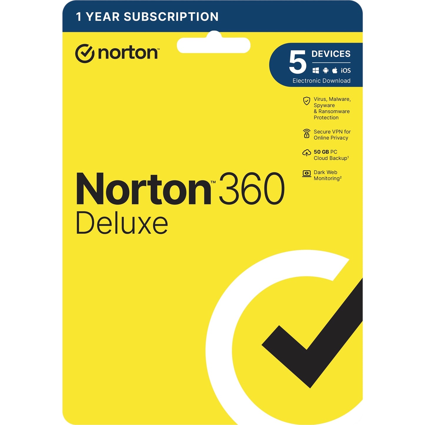Norton 360 Deluxe 2022, Antivirus Software for 5 Devices, 1-year Subscription, Includes Secure VPN, Password Manager and 50GB of Cloud Storage, PC/Mac/iOS/Android, Retail Boxed - PC Gear UK