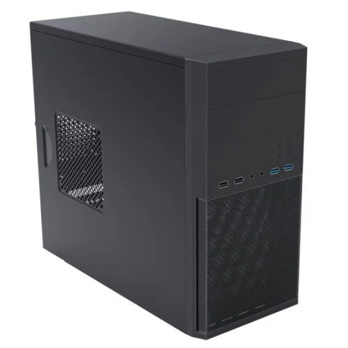 Vida Corporate Micro-ATX Office Tower PC Case, 300mm GPU, USB 3.0, Black