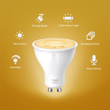 TP-Link Tapo L610 Smart Wi-Fi Spotlight GU10 Dimmable 2700K | 4-Pack