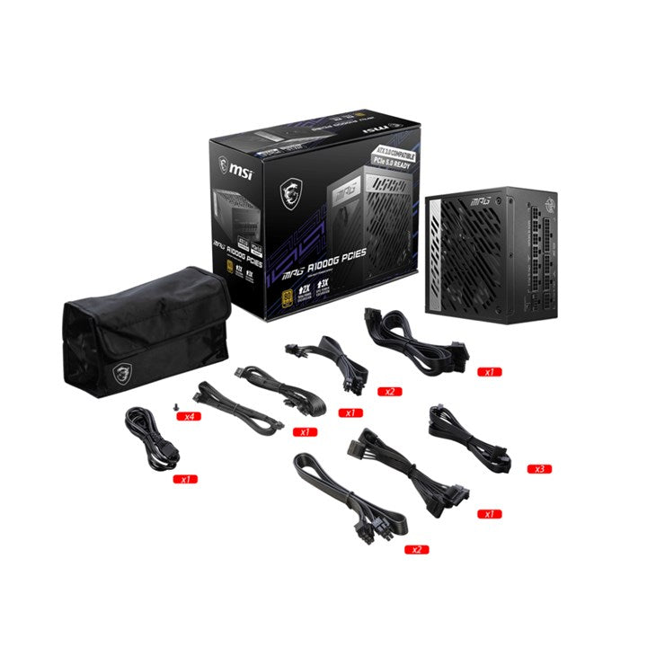 MSI MPG A1000G PCIE5 | 1000W | ATX 3.0 | 80 PLUS Gold | Fully Modular | PCIe 5.0 | PSU