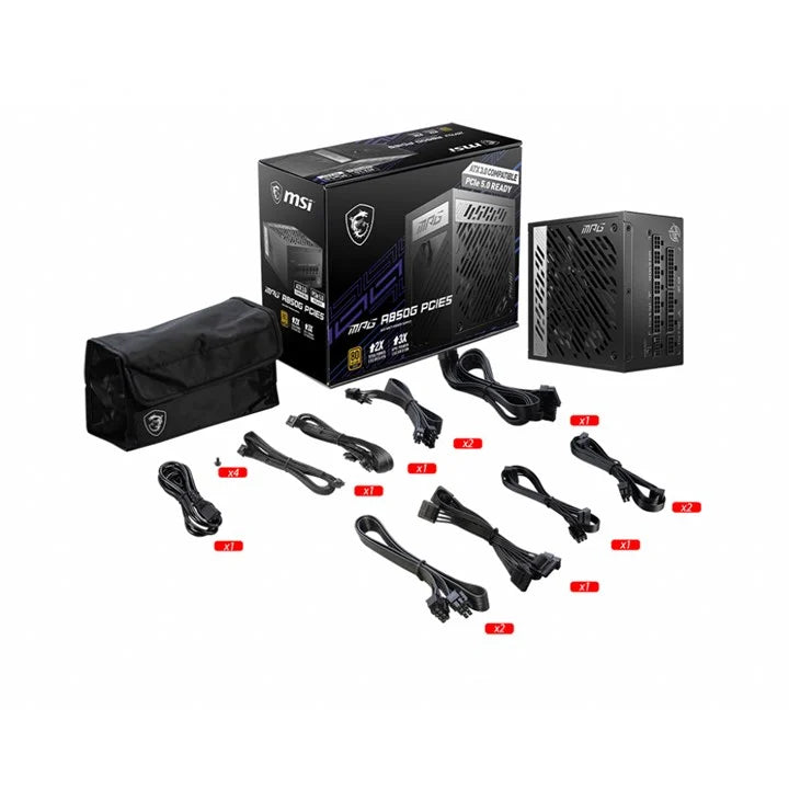 MSI MPG A850G PCIE5 850W ATX 3.0 80 PLUS Gold Fully Modular PSU