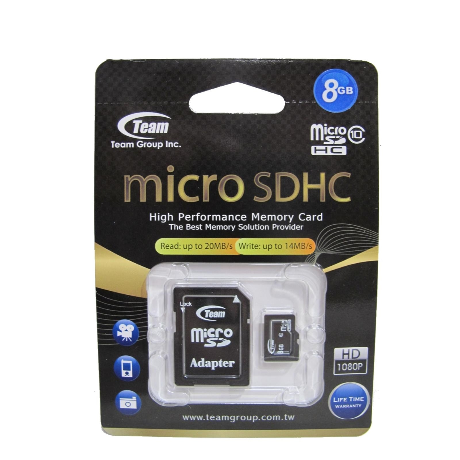 Team 8GB Micro SDHC Class 10 Flash Card with Adapter - PC Gear UK