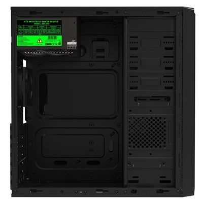 CiT Jet Stream Mid Tower 1 x USB 3.0 / 1 x USB 2.0 Black & Silver Case with 500W PSU - PC Gear UK