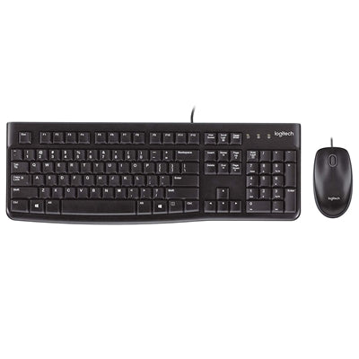Logitech MK120 Wired Keyboard and Mouse Desktop Kit, USB, Low Profile - PC Gear UK