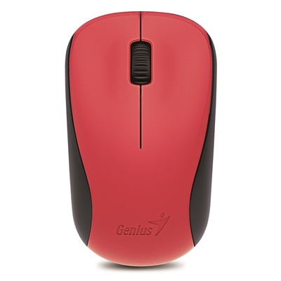 Genius NX-7000 Wireless Mouse, 2.4 GHz with USB Pico Receiver, Adjustable DPI levels up to 1200 DPI, 3 Button with Scroll Wheel, Ambidextrous Design, Red