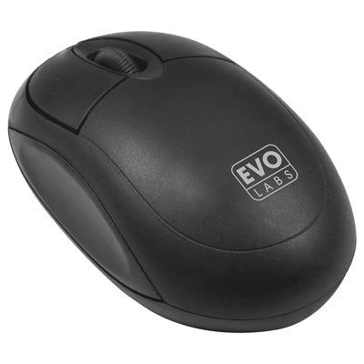 Evo Labs MO-001 Wired USB Optical Mini Mouse - Matte Black