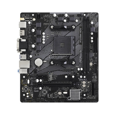 ASRock, ASRock A520M-HDV Super Alloy AMD AM4 Socket Motherboard, Micro-ATX, 2x DDR4 Slots, 1x M.2 Socket, GbE LAN, 1x D-Sub / 1x DVI-D / 1x HDMI Port, AMD A520, Micro ATX Form Factor: 9.0-in x 7.9-in, 23.0 cm x 20.1 cmSolid Capacitor design