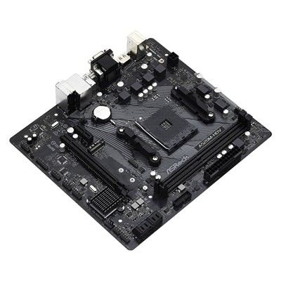 ASRock, ASRock A520M-HDV Super Alloy AMD AM4 Socket Motherboard, Micro-ATX, 2x DDR4 Slots, 1x M.2 Socket, GbE LAN, 1x D-Sub / 1x DVI-D / 1x HDMI Port, AMD A520, Micro ATX Form Factor: 9.0-in x 7.9-in, 23.0 cm x 20.1 cmSolid Capacitor design