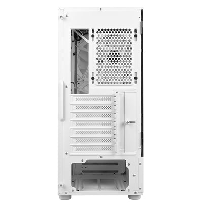 ANTEC NX410 Case, Gaming, White, Mid Tower, 1 x USB 3.0 / 2 x USB 2.0, Tempered Glass Side Window Panel, Addressable RGB LED Fans, ATX, Micro ATX, Mini-ITX