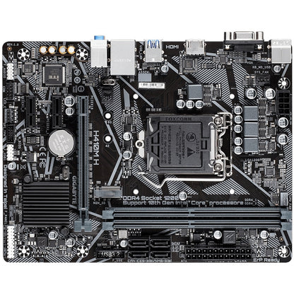 Gigabyte H410M H V2 Ultra Durable Intel 1200 Socket Motherboard, Micro-ATX, 2x DDR4 Slots, 1x M.2 Socket, GbE LAN, 1x D-Sub / 1x HDMI Port - PC Gear UK