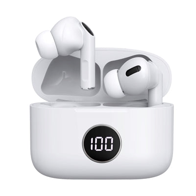 Prevo M10 Active Noise Cancelling TWS Earbuds, Bluetooth 5.3, Automatic Pairing, Touch Control Feature with Digital LED Display Wireless Charging Case, Android, IOS and Windows Compatible, White - PC Gear UK