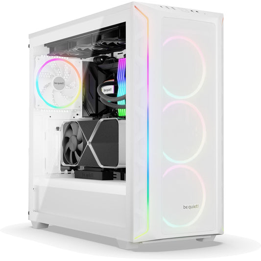 be quiet! Shadow Base 800 FX ARGB White Mid Tower Chassis, Addressable RGB LEDs, 4x 140mm Fans, mITX/mATX/ATX/EATX - PC Gear UK