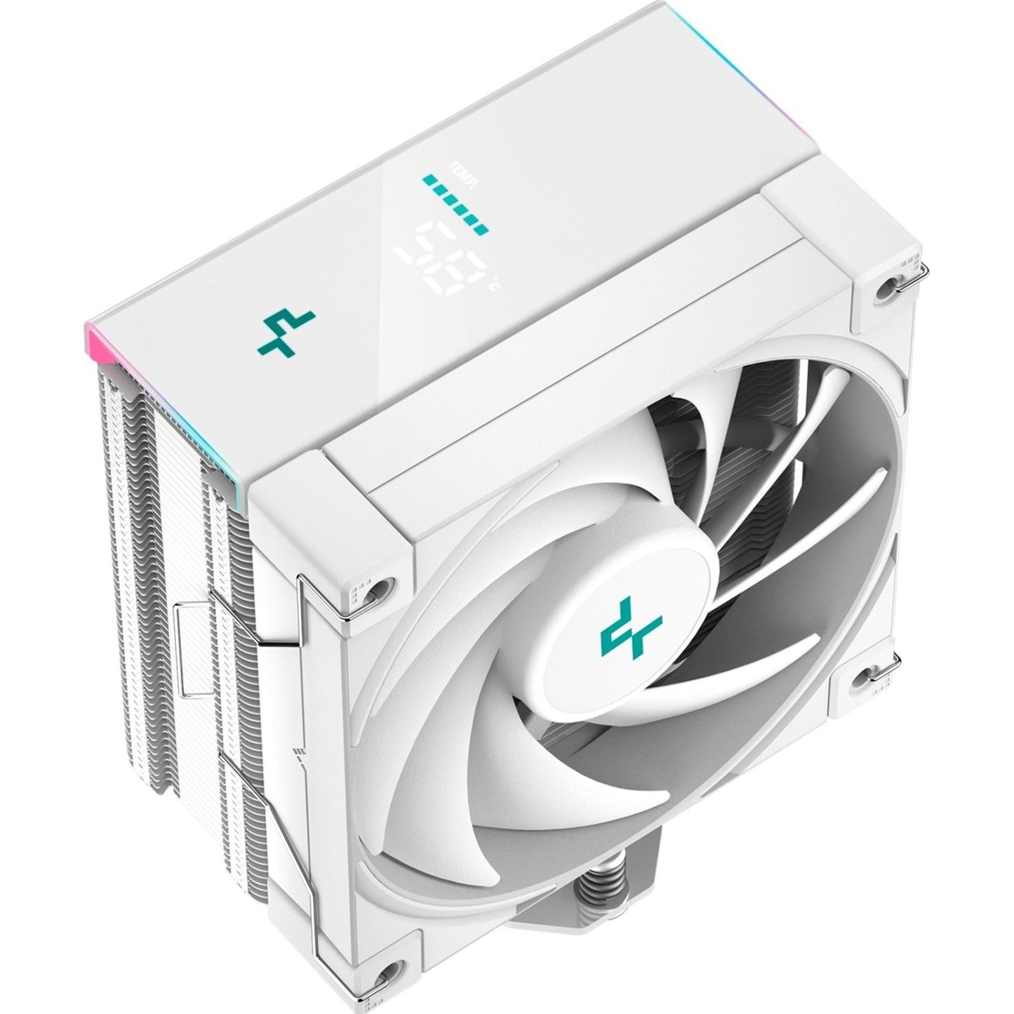 DeepCool AK400 Digital CPU Cooler, White, 1x 120mm Fan, Single Tower, ARGB, 4x Direct Touch Copper Heatpipes, Intel/AMD - PC Gear UK