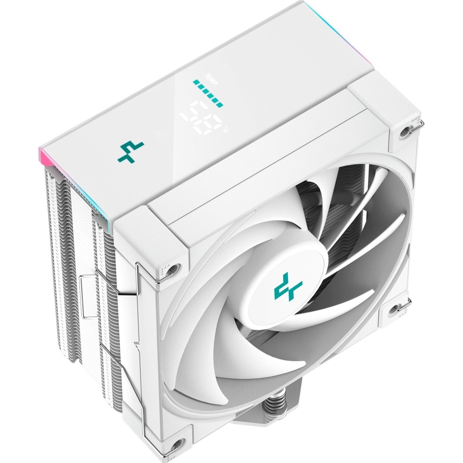 DeepCool AK400 Digital CPU Cooler, White, 1x 120mm Fan, Single Tower, ARGB, 4x Direct Touch Copper Heatpipes, Intel/AMD - PC Gear UK