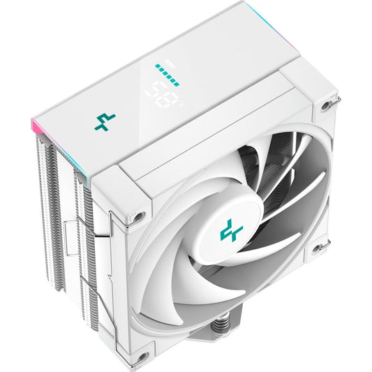 DeepCool AK400 Digital CPU Cooler, White, 1x 120mm Fan, Single Tower, ARGB, 4x Direct Touch Copper Heatpipes, Intel/AMD - PC Gear UK
