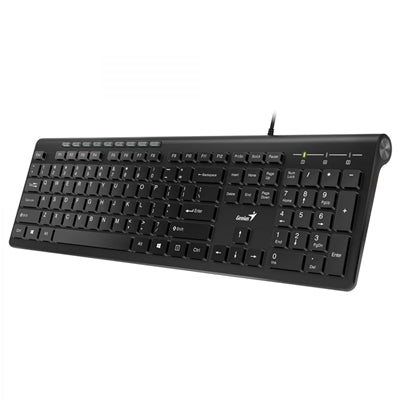 Genius SlimStar 8230 Bluetooth 5.3 and 2.4GHz Wireless Keyboard and Mouse Set, 12 Multimedia Function Keys, Full Size UK Layout, Optical Sensor Mouse, 1200dpi, Connect up to 3 devices simultaneously - PC Gear UK