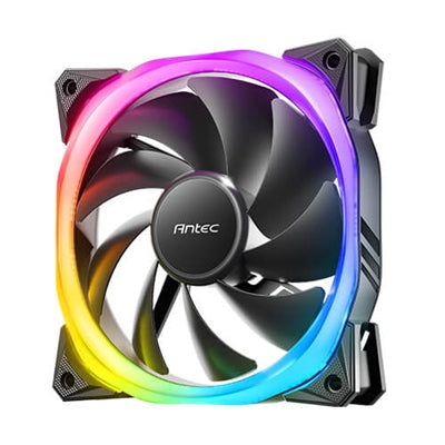 Antec Fusion 120mm ARGB 3 Fan Pack, Black, 3x120mm ARGB Fans, Upto 2000RPM, 57.93CFM Airflow, 31.24dB Max, 4-pin PWM 3-pin LED - PC Gear UK