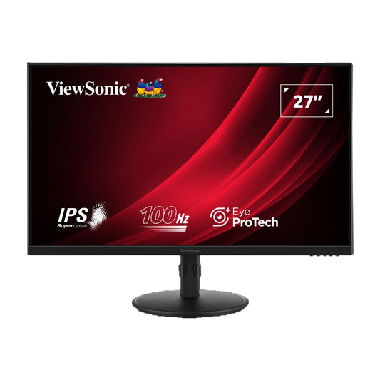 Viewsonic VA2708-HDJ 27 Inch IPS Monitor, Full HD, 100Hz, 5ms, VGA, HDMI, Display Port, Height Adjust, Pivot, Swivel, Int PSU, VESA - PC Gear UK
