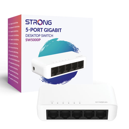 Strong SW5000PUK 5 Port Gigabit Switch (Plastic) - PC Gear UK