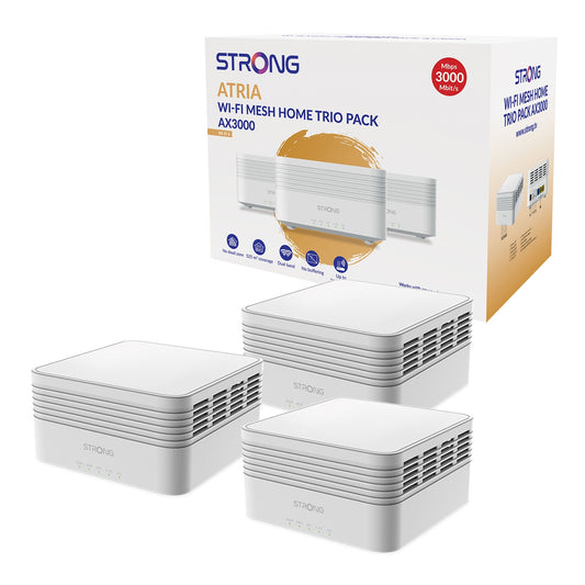 Strong MESHTRIAX3000UK AX3000 Whole Home Wi-Fi 6 Mesh System (3 Pack) - 5,000sq.ft Coverage - PC Gear UK