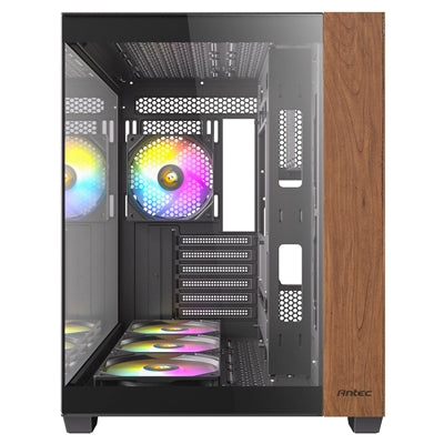 Antec CX800 Wood ARGB, Mid Tower, ATX/mATX/ITX, 270° Tempered Glass, 4x ARGB Fans, Wood Front Panel, Black