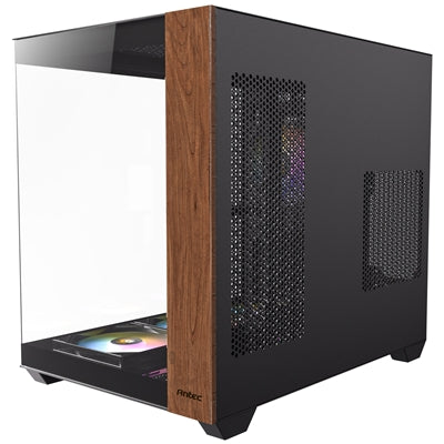 Antec CX800 Wood ARGB, Mid Tower, ATX/mATX/ITX, 270° Tempered Glass, 4x ARGB Fans, Wood Front Panel, Black