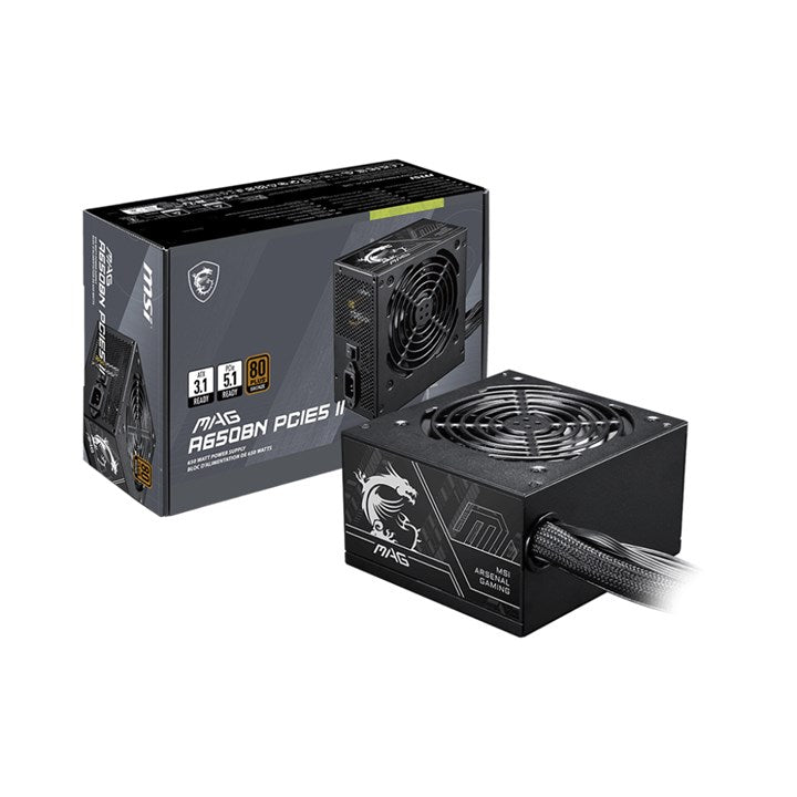 MSI MAG A650BN PCIE5 II | 650W | ATX 3.1 | 80 PLUS Bronze | Non-Modular | PCIe 5.1 | PSU