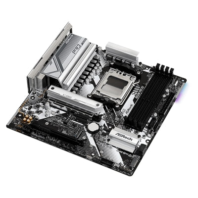 ASRock B650M Pro RS AMD AM5 Socket Motherboard, Micro-ATX, 4x DDR5 Slots, 3x M.2 Sockets, 2x USB-C Port, Fitted I/O Shield, 2.5GbE LAN, 1x DisplayPort / 1x HDMI Port