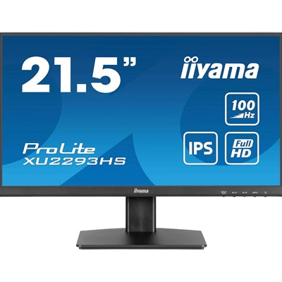 iiyama PROLITE XU2293HS-B6 22 inch IPS Monitor, Full HD, 1ms, HDMI, DisplayPort, Freesync, 100Hz, Speakers, Black, Internal PSU, VESA