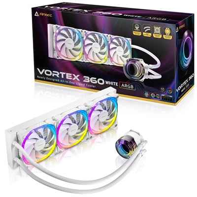 Antec Vortex 360 ARGB AIO Liquid CPU Cooler | White | 360mm Radiator