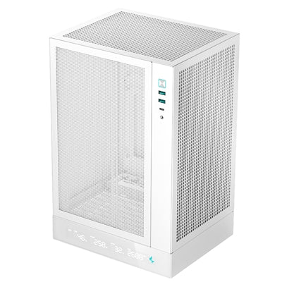 Deepcool CH170 Digital White Mini-ITX Case - High Airflow, Supports Water Cooling, Ultra-Quiet Operation, Compact Design for Efficient Space Management