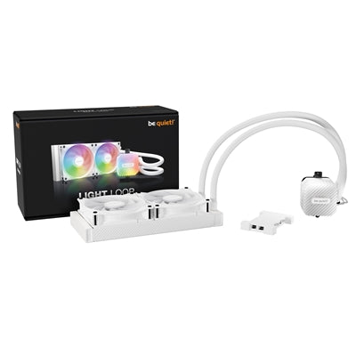 be quiet! Light Loop 240mm AIO CPU Liquid Cooler, High-Performance ARGB Lighting, Dual 120mm PWM Fans, Ultra-Quiet Operation, Easy Maintenance, Intel/AMD Compatible, White, 1851 / 1700 / 1200 / 1150 / 1151 / 1155