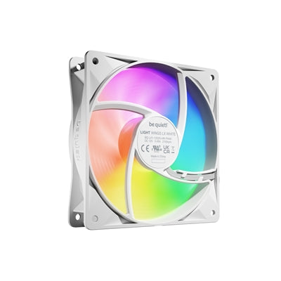 Be Quiet! (BL125) Light Wings LX 12cm PWM High-Speed ARGB Case Fans (3 Pack), Rifle Bearing, Impeller w/ 16 LEDs, Daisy-Chain, Up to 2100 RPM, White - PC Gear UK