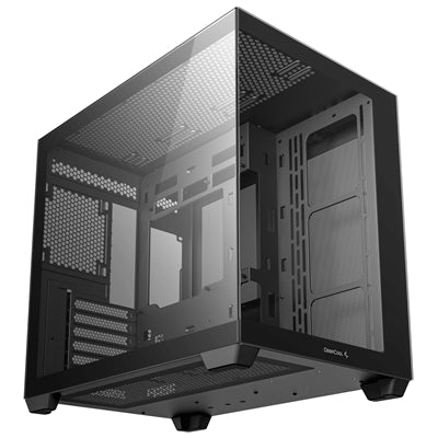 DeepCool CG530 Dual-Chamber Mid Tower Case, Tempered Glass Panels, Advanced Cooling Support, Exceptional Cable Management, Black