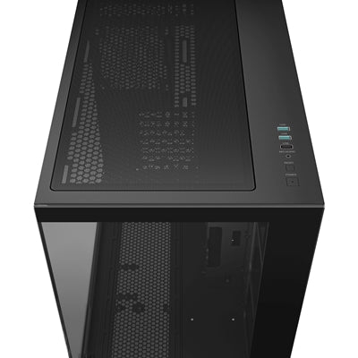 DeepCool CG530 Dual-Chamber Mid Tower Case, Tempered Glass Panels, Advanced Cooling Support, Exceptional Cable Management, Black