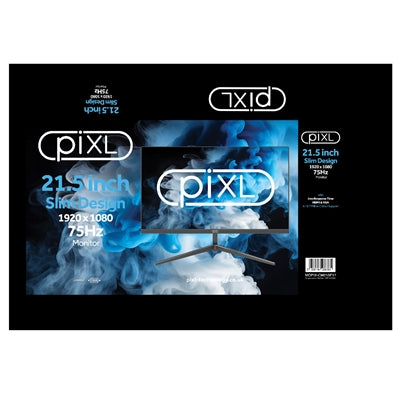 piXL CM215F17 21.5 Inch Frameless Monitor, Slim Design, 5ms Response Time, 75Hz Refresh Rate, Full HD 1920 x 1080, VGA / HDMI, 16.7 Million Colour Support, Black Finish - PC Gear UK