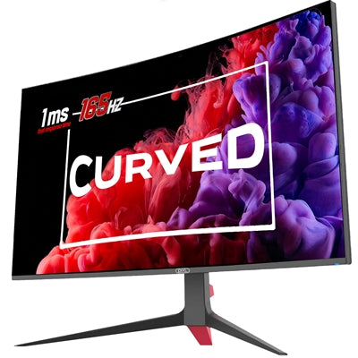 piXL CM32GF5 32 Inch Curved Gaming Monitor, 144Hz/ 165Hz, 1ms Response Time, Frameless, Freesync, G-Sync, 1920 x 1080 Full HD, DisplayPort, HDMI, VESA Mount, Internal PSU, Black Finish