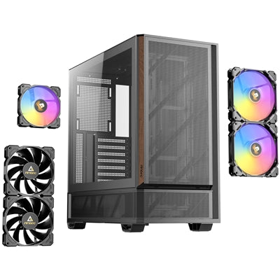 Antec, Antec P30 Air Mid-Tower ATX Gaming Case, High-Airflow Mesh Front, Support for 360 mm Radiator, Tempered Glass Side Panel, USB-C & Five Pre-Installed Fans, Mid Tower