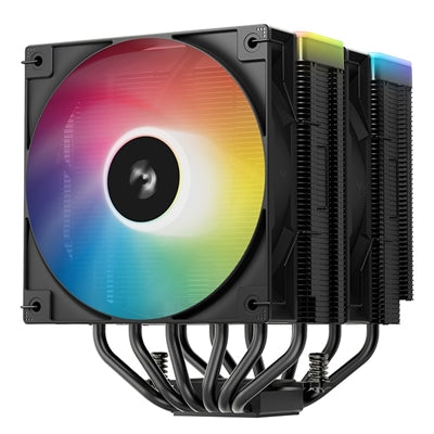 DeepCool, DeepCool AG620 BK ARGB V2 Dual-Tower CPU Air Cooler - Matte Black, Intel: LGA 1851, LGA 1700, LGA 1200, LGA 1151/1150/1155AMD: AM5, AM4